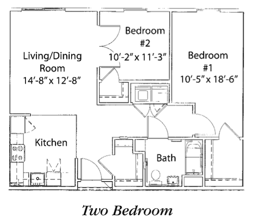 floor plan of the second floor of a house with bedrooms and a living room