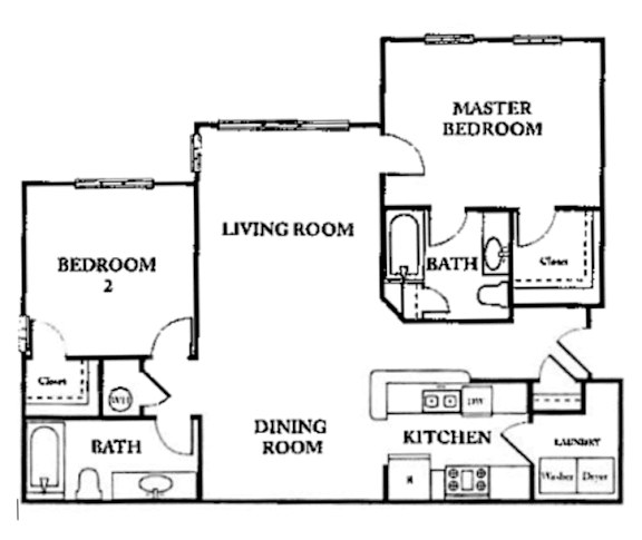 Floor Plan of Two Bedroom Apartment