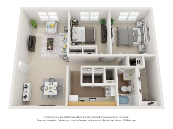 2x1 Floor Plan 2x1 Floor Plan at Bradley Square, South Carolina, 29406