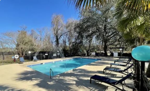 Pool With Relaxing Chairs at Bradley Square Apartments, South Carolina, 29406
