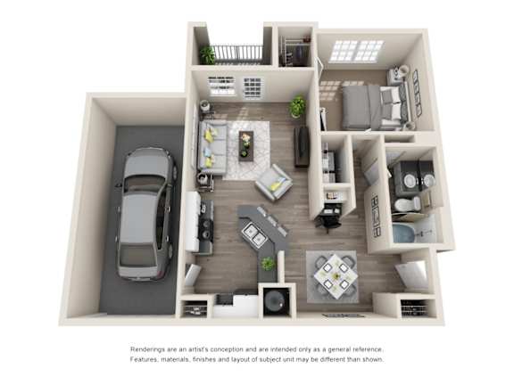 1x1 Garage Floor Plan at Carrington Place at Wildewood, Columbia, 29223