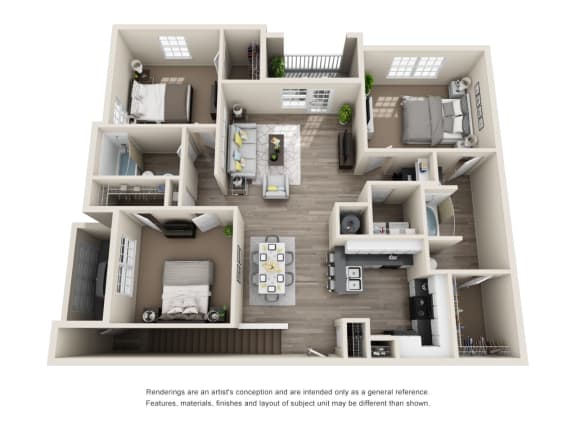 3x2 Floor Plan at Carrington Place at Wildewood, Columbia South Carolina