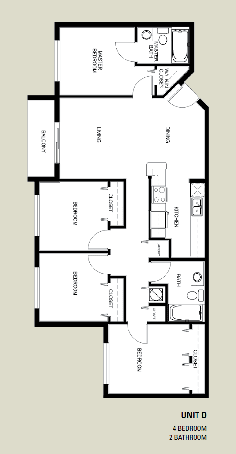 Floor Plan  floor plan of the 1125 sq ft roommates apt
