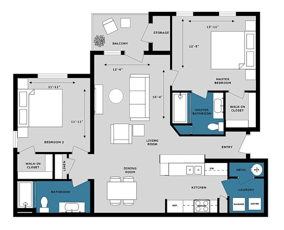 a blueprint of a floor plan of a residence
