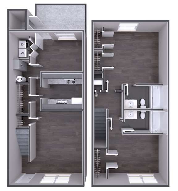 Floor Plan  2 Bedroom Floor Plan at Jamestown Pointe Apartments, Greenville, 29607