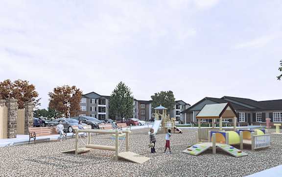 a playground with children playing in it at Dunean Creek Apartments, Greenville, 29611