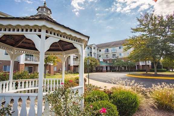A white gazebo at River Run Senior Apartments, Woodbridge Virginia