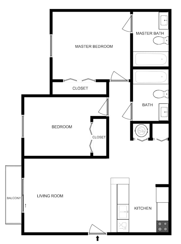 a floor plan of a house with a bedroom and a living room