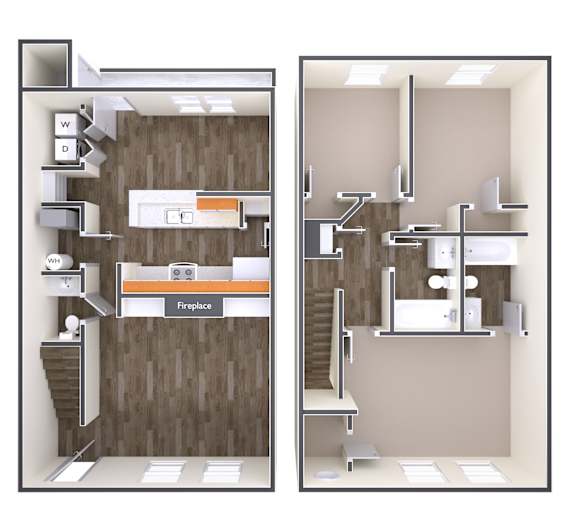3 Bedroom 2 Bath Floor Plan at The Regency Apartment Homes, Virginia