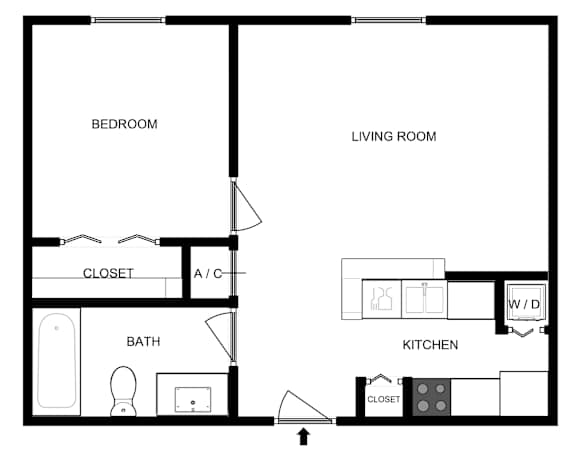 Floor Plan  A Floor Plan of a One Bedroom apartment