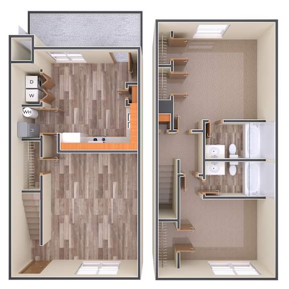 Floor Plan  2 Beds 2 Baths at The Village at England Run, Fredericksburg, VA