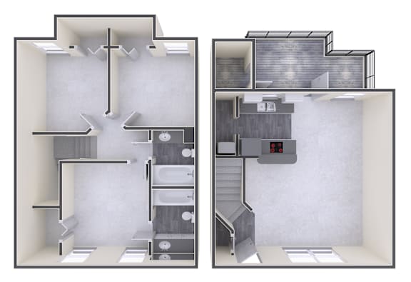 Floor Plan  A diagram of a house with a staircase and a bathroom.