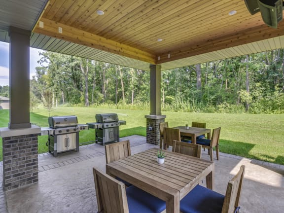 Outdoor Grill With Intimate Seating Area at Arbor Ridge, Forest Lake, Minnesota
