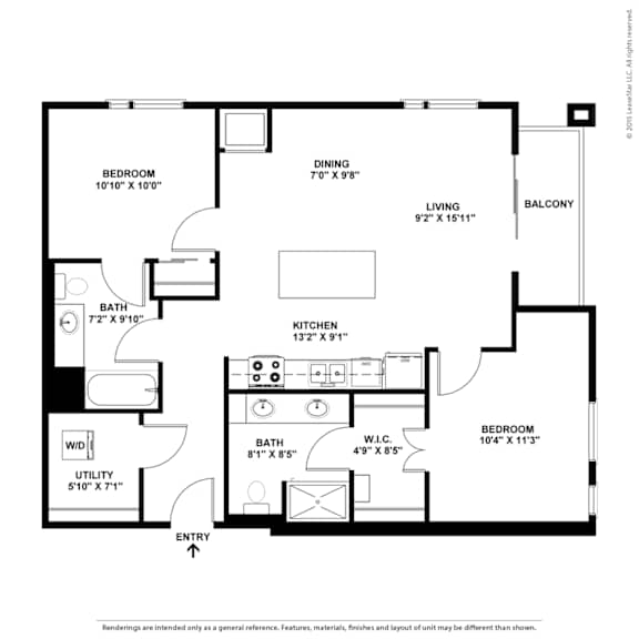 a floor plan of a house with a bedroom and a living room at Bluestone Flats, Minnesota