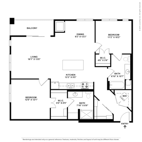 this floor plan is an approximation of a 1125 sq ft floor plan at Bluestone Flats, Duluth, Minnesota