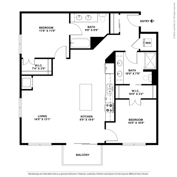 a floor plan of a 1 bedroom floor plan at Bluestone Flats, Duluth, 55803