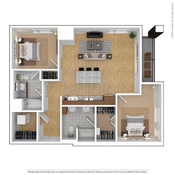 a 1 bedroom floor plan with a bathroom and a living room at Bluestone Flats, Duluth, Minnesota