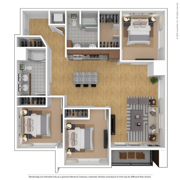 Floor Plan  a floor plan of a house with a bedroom and a living room at Bluestone Flats, Minnesota
