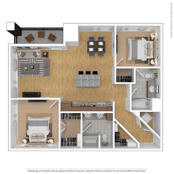 a 1 bedroom floor plan with a bathroom and a living room at Bluestone Flats, Duluth, 55803