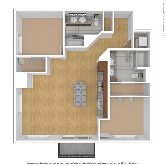 a floor plan of a small apartment with a bedroom and a bathroom at Bluestone Flats, Duluth, MN