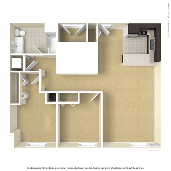a floor plan of a bedroom with a bathroom and a living room at Summit Ridge, Duluth, MN