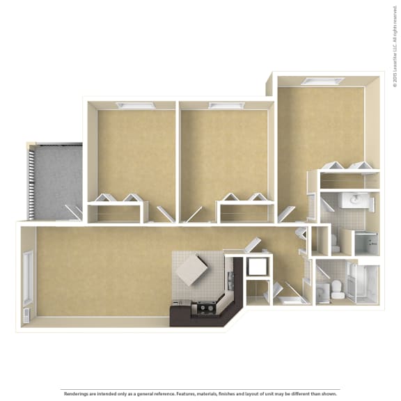 2 Bedroom Floor Plan at Summit Ridge, Duluth, 55811