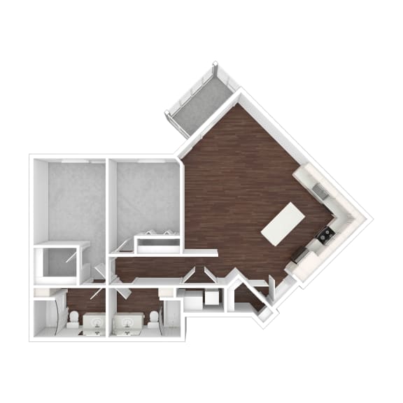 a floor plan of a small house with a bedroom and a bathroom  at Timber Ridge, Forest Lake, 55025