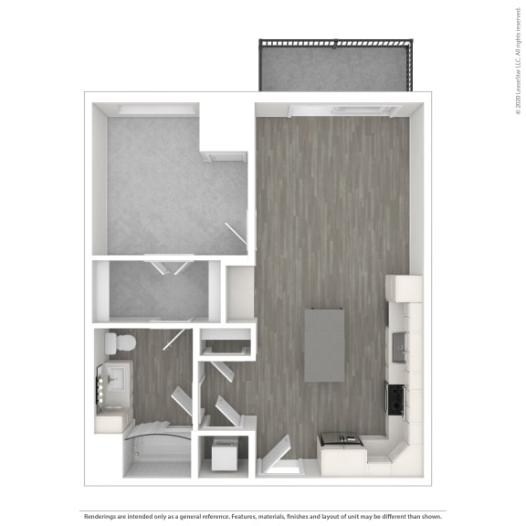 platform floor plan  1 bedroom  1190 square feet  the wave apartments at Vue at Bluestone, Duluth, MN