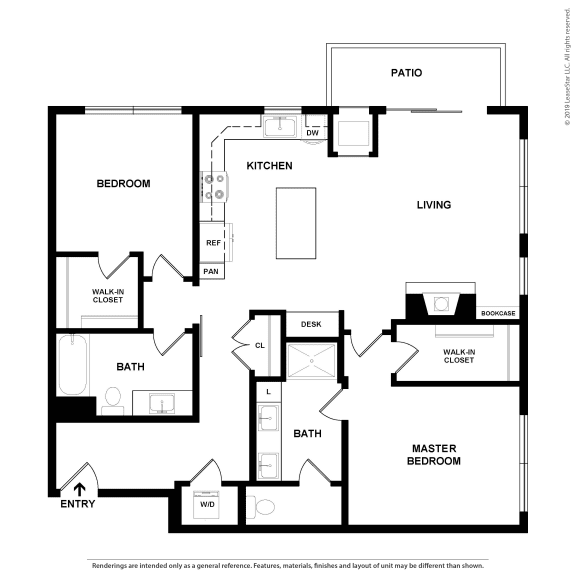 this floor plan is an approximation of a 1125 sq ft floor plan at Vue at Bluestone, Duluth