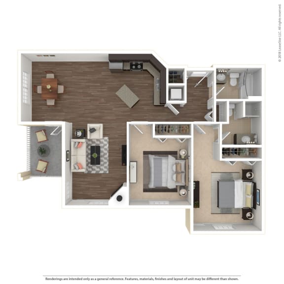 Floor Plan  a stylized floor plan with a bedroom and living room  at Timber Ridge, Forest Lake