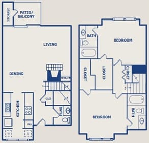 A blueprint of a house layout with labeled rooms.