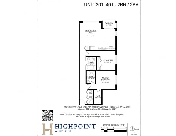 a floor plan of a unit at the highpoint residences