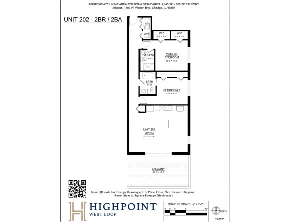 a floor plan of a bedroom apartment