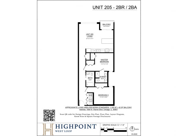 a floor plan of a unit with a loft