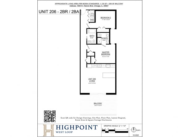 a floor plan of a bedroom apartment
