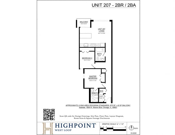 the floor plan of unit 2027 23rd