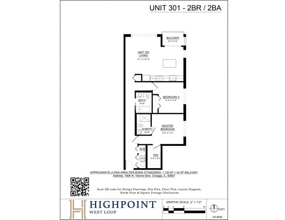 the floor plan of unit 30a