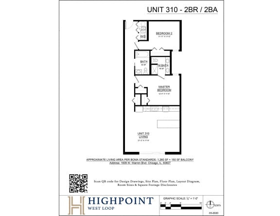 a floor plan of a unit with a loft