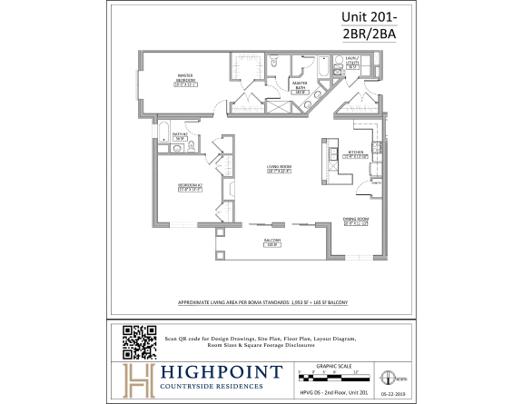 the floor plan of unit 2022a