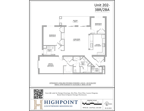the floor plan of unit 2029b