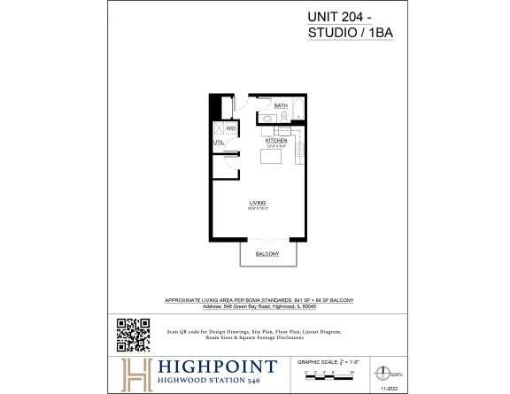 the floor plan of unit 20a studio