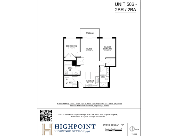 Floor Plan  a floor plan of a unit at highpoint residential