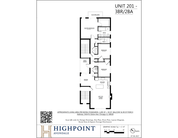 the floor plan of unit 2023b