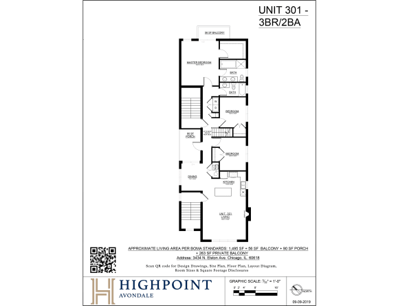 the floor plan of unit 301a of the heights condominiums