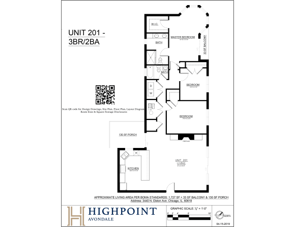 a floor plan of a unit at the highpoint at