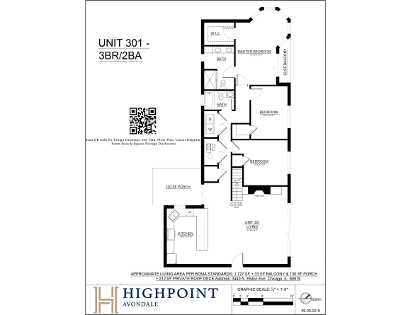 the floor plan of unit 301 of the highpoint condos
