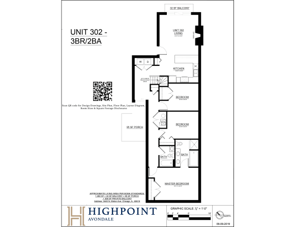a floor plan for a unit with a bedroom and a bathroom