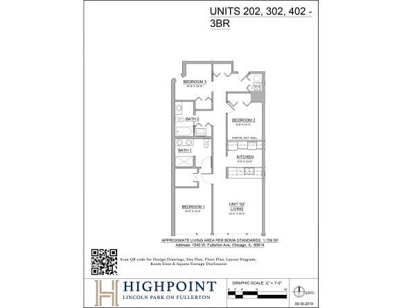 a floor plan of a unit at the high point residences