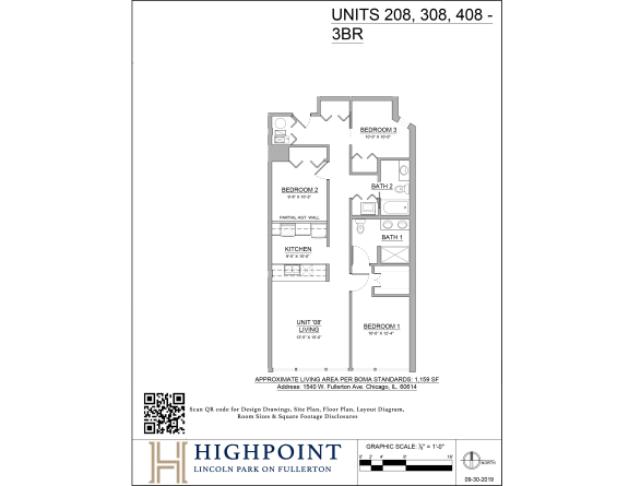 a floor plan of a unit at high point residences