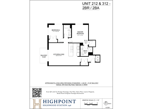 floor plan of the highspoint floor plan with bedrooms and baths